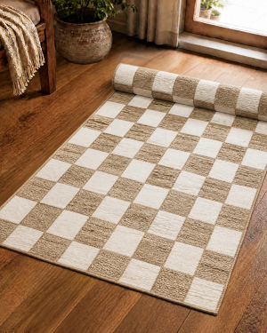 Natural Checkerboard Jute Rug