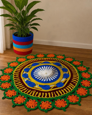 Handcrafted Jute Round Floor Rug