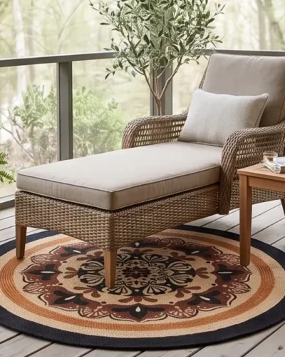 Round Jute Rug Natural Weave