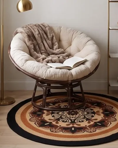 Round Jute Rug Natural Weave