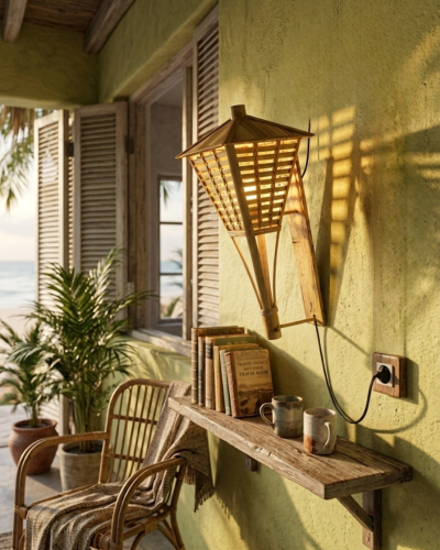 Bamboo Hanging Lamp Rattan Light Fixture