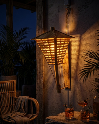 Bamboo Hanging Lamp Rattan Light Fixture