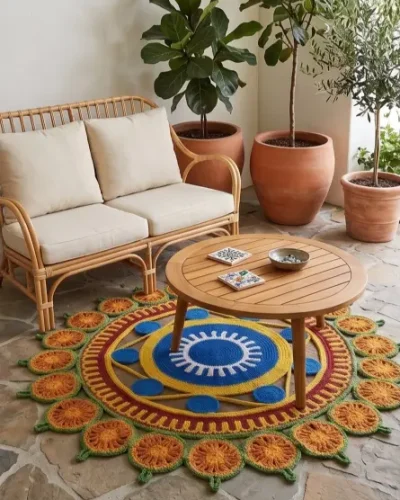Handcrafted Jute Round Floor Rug