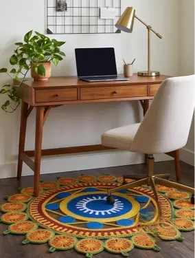 Handcrafted Jute Round Floor Rug