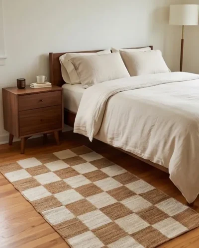 Natural Checkerboard Jute Rug