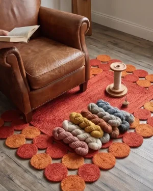 Red Color Handcrafted Jute Rugs