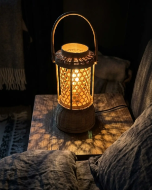Rustic Bamboo Light Natural Rattan Lamp