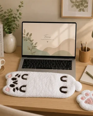 Hand‑Tufted Keyboard Wrist Rest