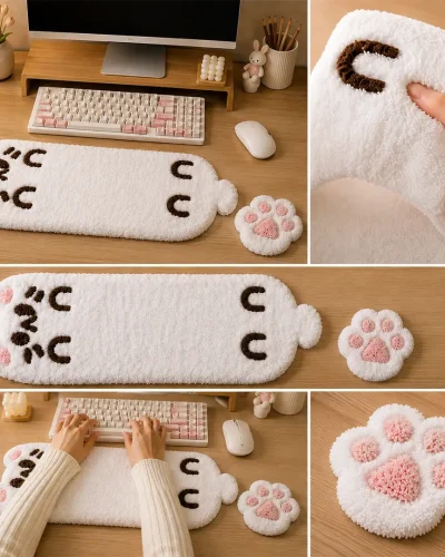 Hand‑Tufted Keyboard Wrist Rest