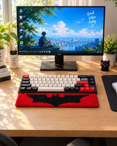 Hand‑Tufted Keyboard Wrist Rest