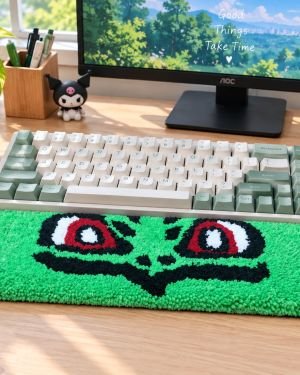 Hand‑Tufted Bulbasaur Keyboard Wrist Rest
