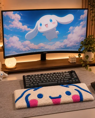 Cute Hand‑Tufted Wrist Rest for Keyboard