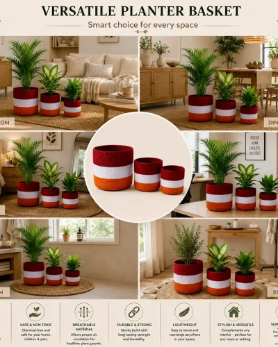 Handmade Indoor & Outdoor Plant Basket Set