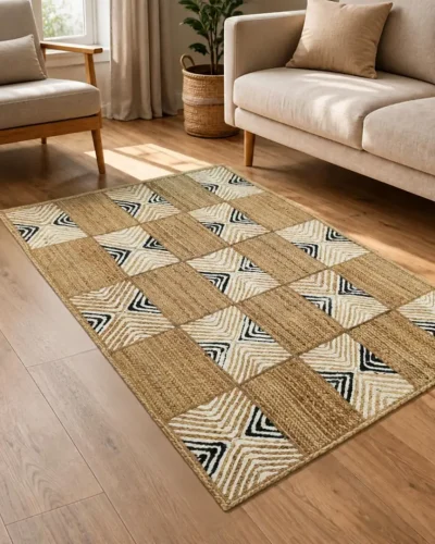 Artisan made Jute Cotton Rug
