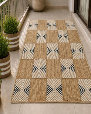 Artisan made Jute Cotton Rug