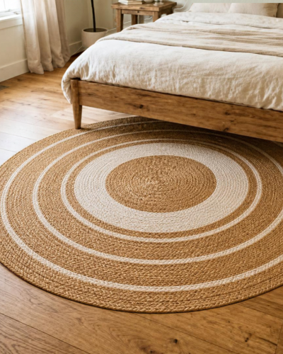 Eco friendly round jute rug