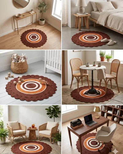 Handmade Jute Round Floor Rug