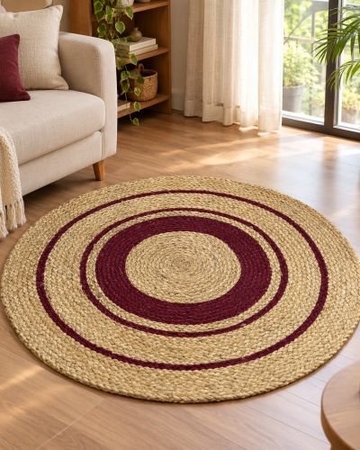 Handcrafted Jute Round Rug