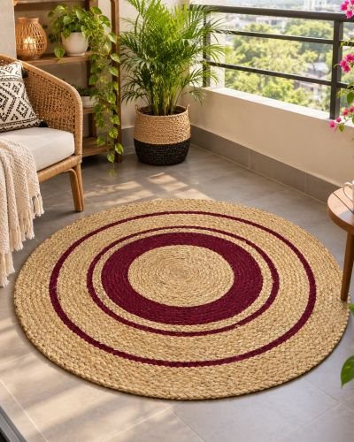 Handcrafted Jute Round Rug
