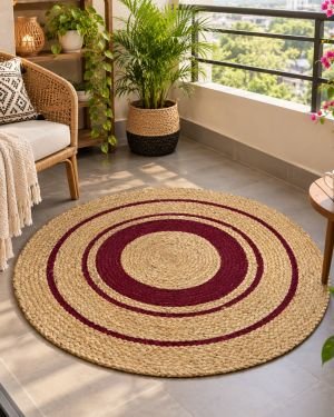 Handcrafted Jute Round Rug