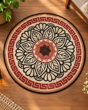 Mandala Design Jute Rug