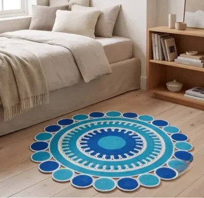 Jute Round Rug Natural Fiber