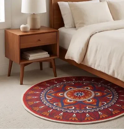 Handcrafted Mandala Jute Rug