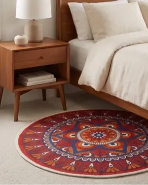 Handcrafted Mandala Jute Rug