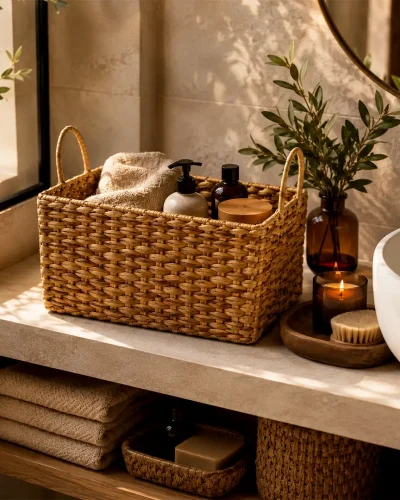 Handcrafted Water Hyacinth Storage Basket Set