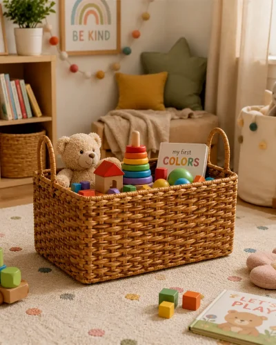 Handcrafted Water Hyacinth Storage Basket Set