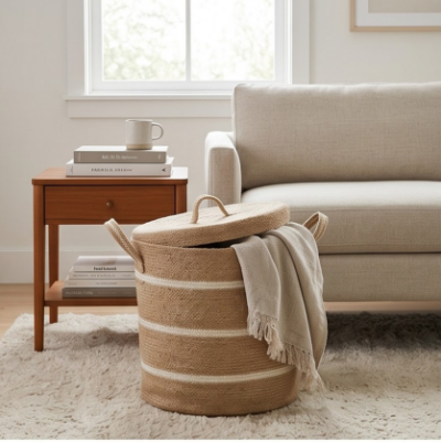 Handmade Jute Laundry Basket