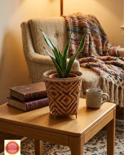 Handcrafted Bamboo Storage Basket