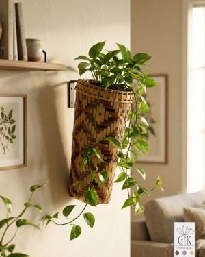 Handcrafted Bamboo Wall Hanging & Countertop Storage Basket